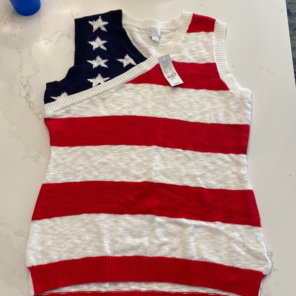 New York & Company soho American flag sweater vest